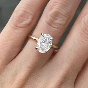Olivia FLUSH (3ct) Oval Moissanite Ring ( ) Hidden Halo