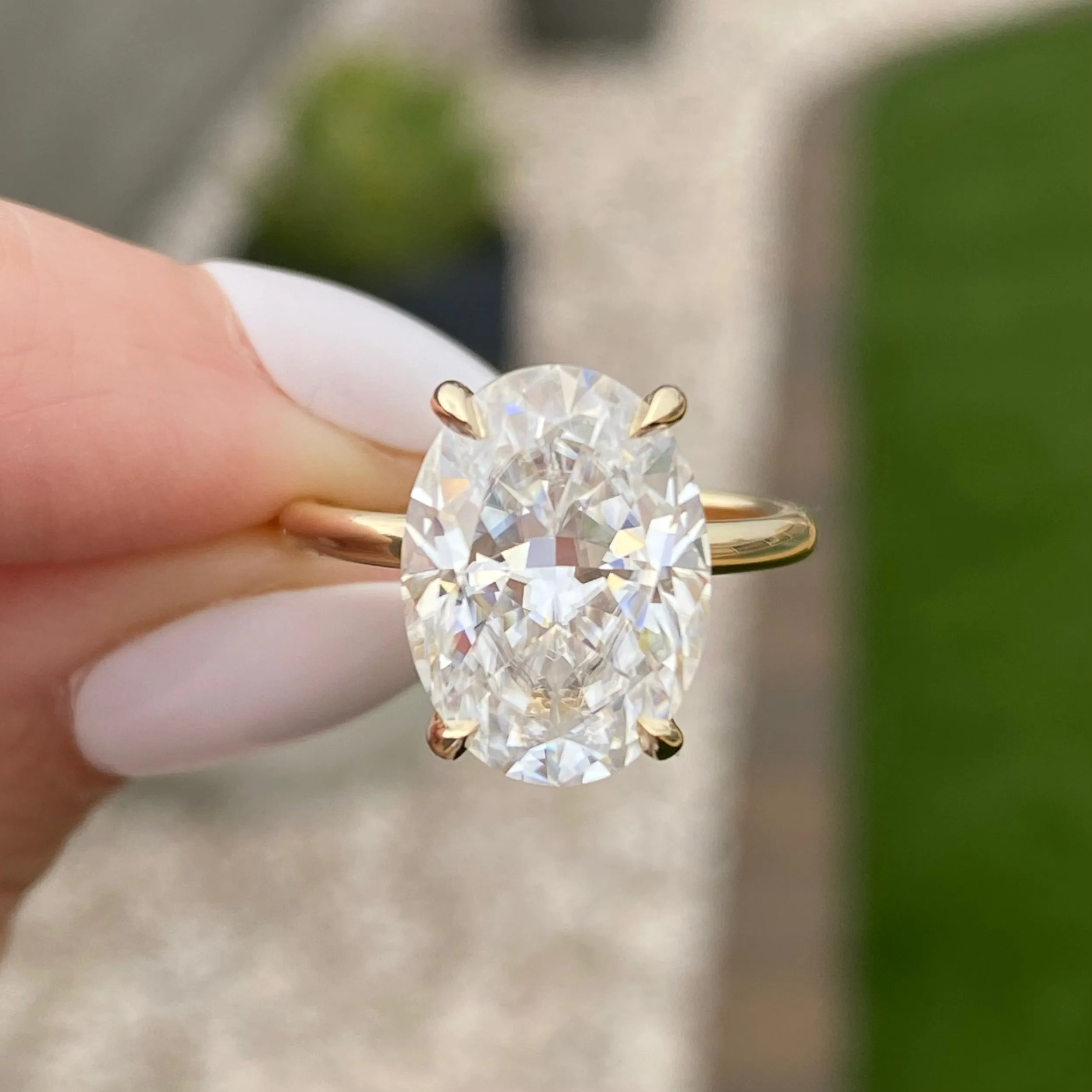 Olivia FLUSH (6.2ct) Oval Engagement Ring ( ) Hidden Halo