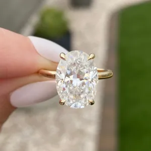 Olivia FLUSH (6.2ct) Oval Engagement Ring ( ) Hidden Halo