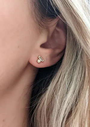 Opal Baguette Studs by Layer the Love