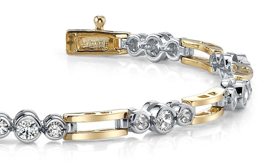 Open Link Diamond Trio Diamond Bracelet with 1.53 ct.(finished) 2.25mm, 3mm
