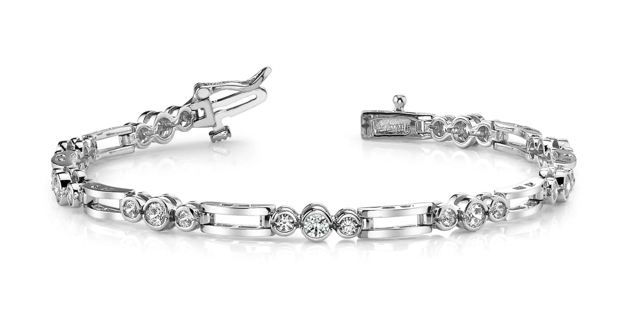 Open Link Diamond Trio Diamond Bracelet with 1.53 ct.(finished) 2.25mm, 3mm