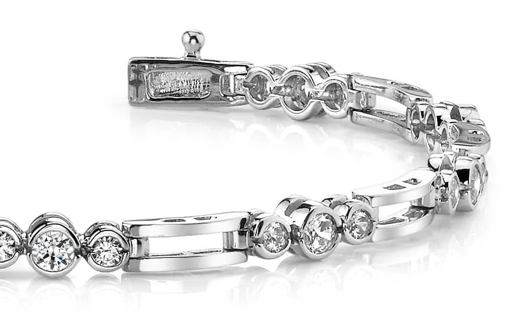 Open Link Diamond Trio Diamond Bracelet with 1.53 ct.(finished) 2.25mm, 3mm