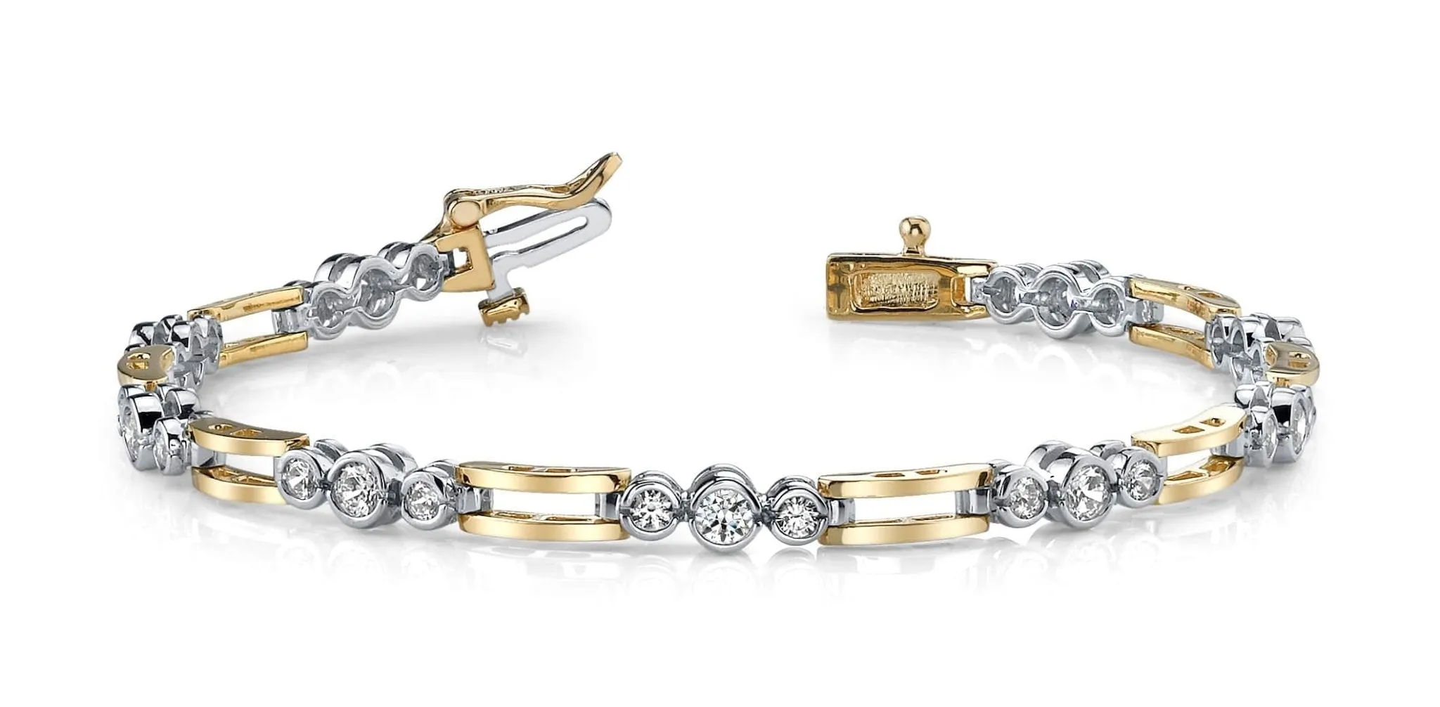 Open Link Diamond Trio Diamond Bracelet with 1.53 ct.(finished) 2.25mm, 3mm