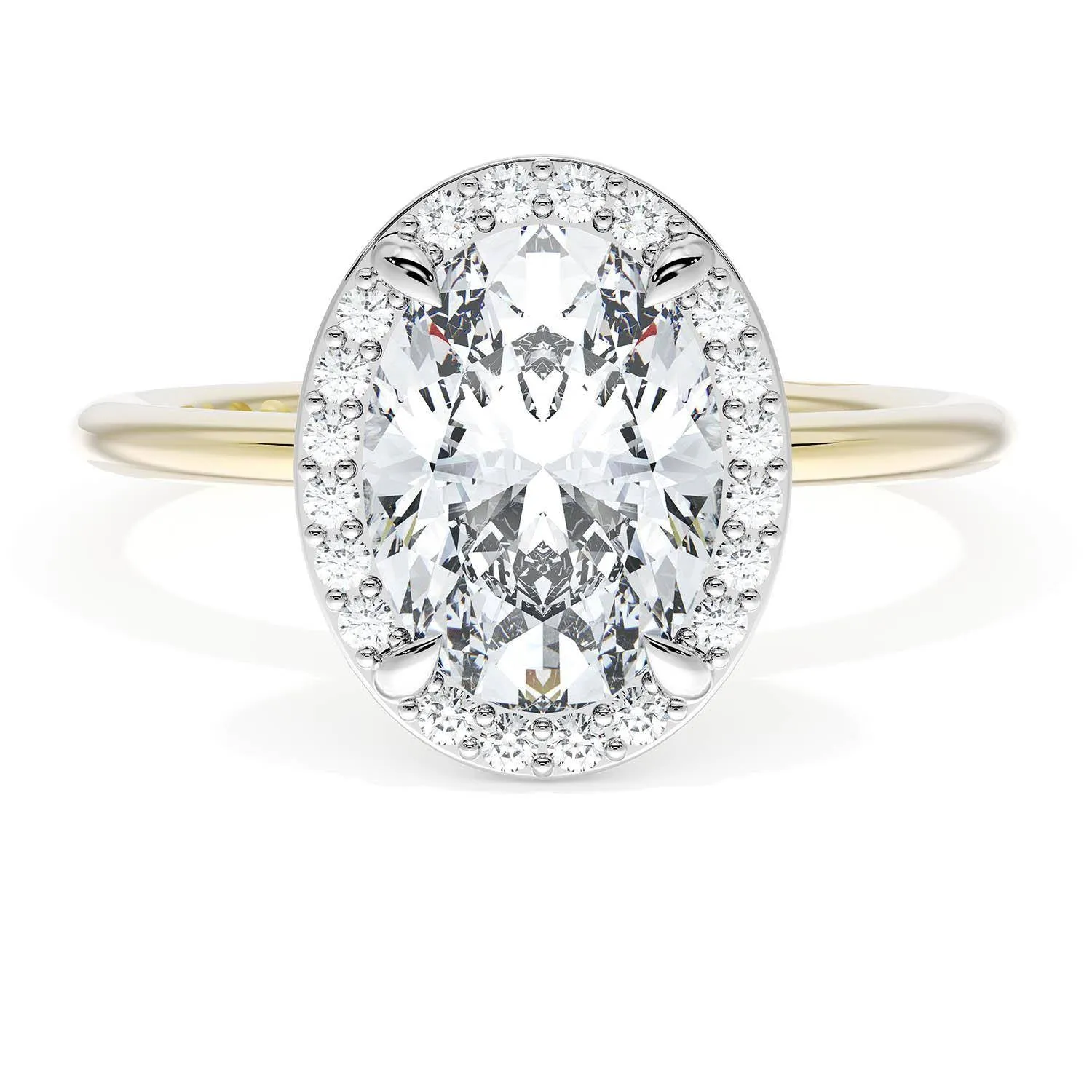 Oval Bloom Two-Tone Engagement Ring