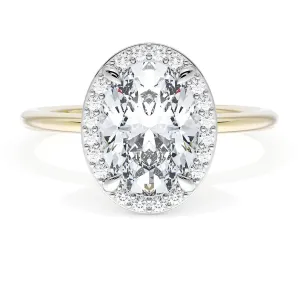 Oval Bloom Two-Tone Engagement Ring