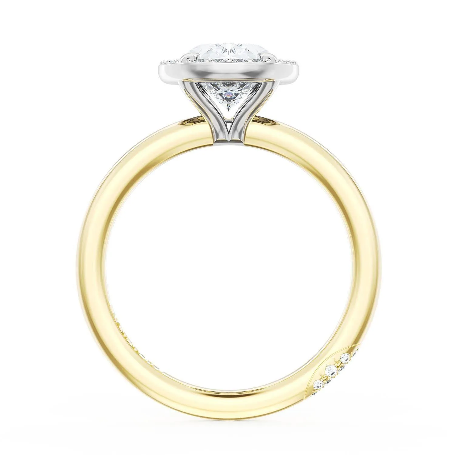 Oval Bloom Two-Tone Engagement Ring