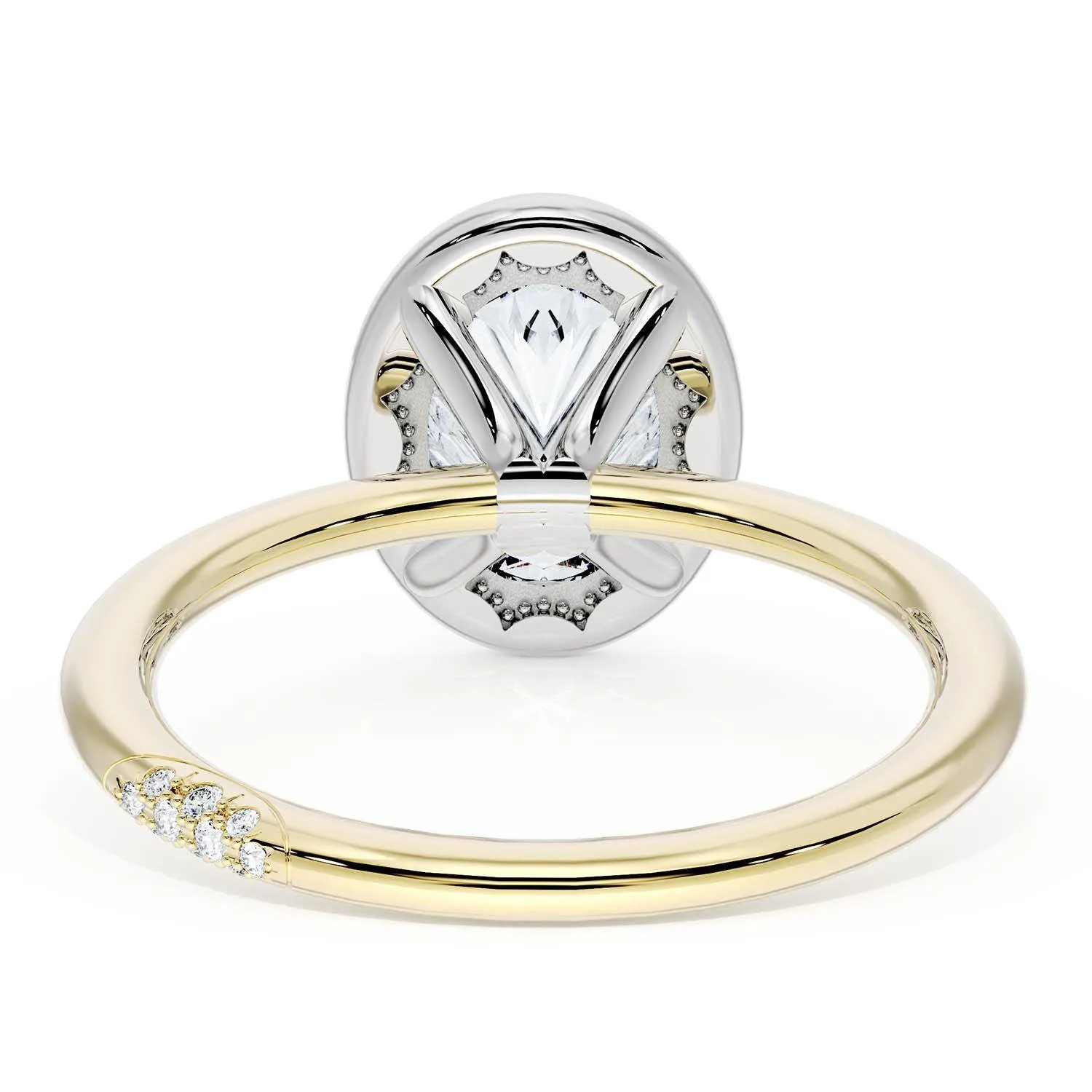 Oval Bloom Two-Tone Engagement Ring