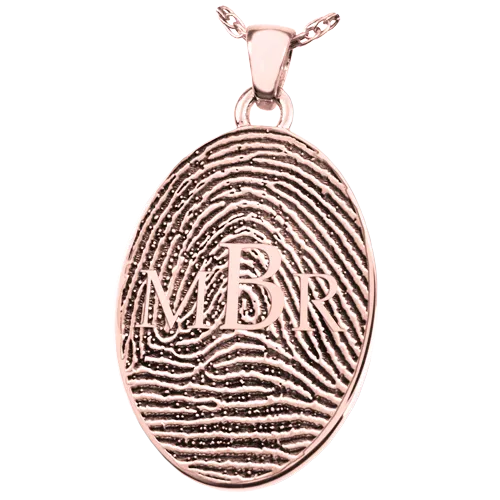 Oval Fingerprint with Monogram Pendant