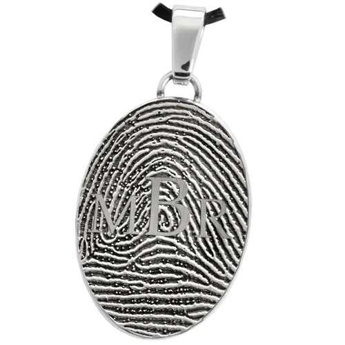 Oval Fingerprint with Monogram Pendant