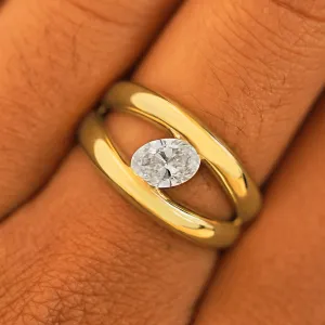 Oval Lab Diamond Tension Ring