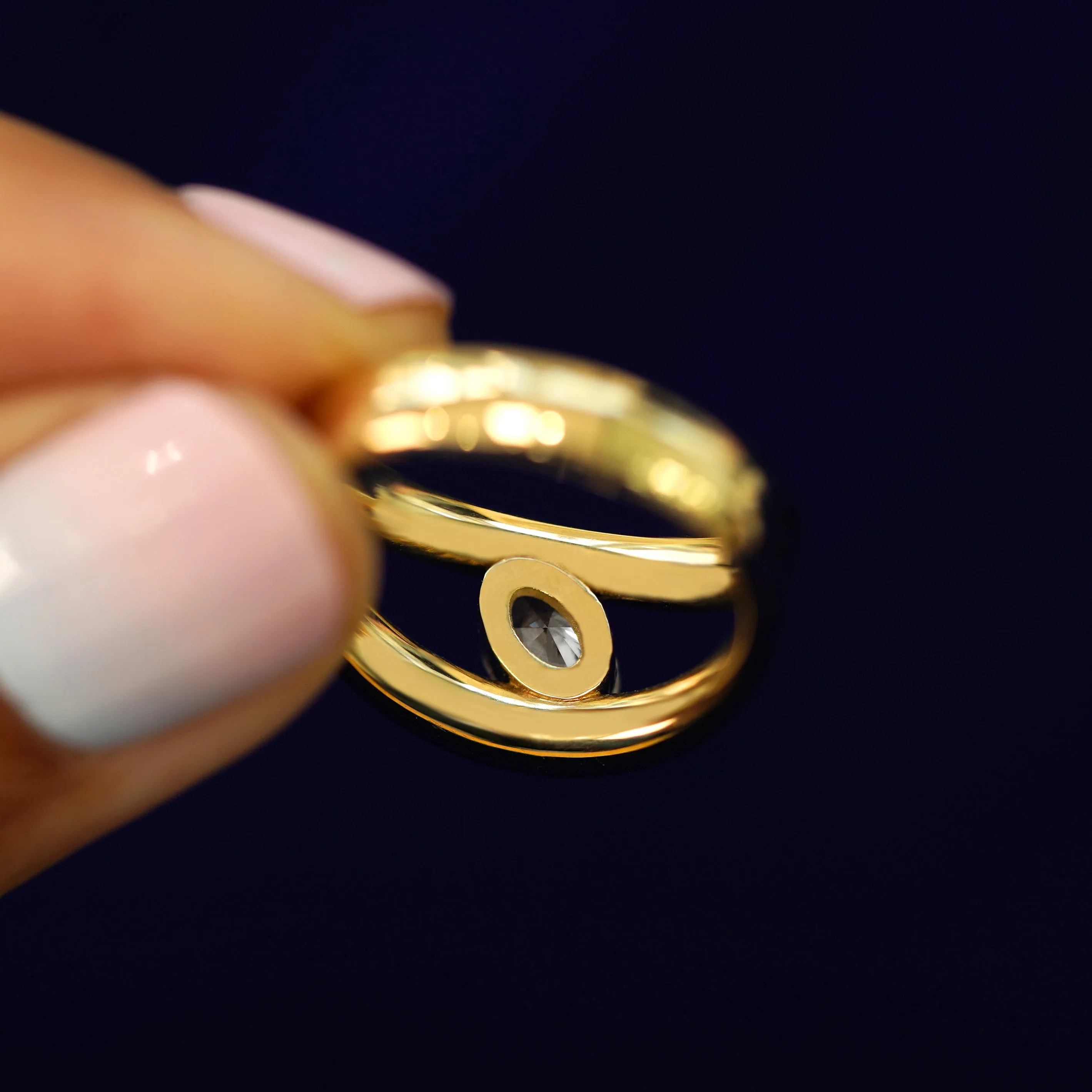 Oval Lab Diamond Tension Ring