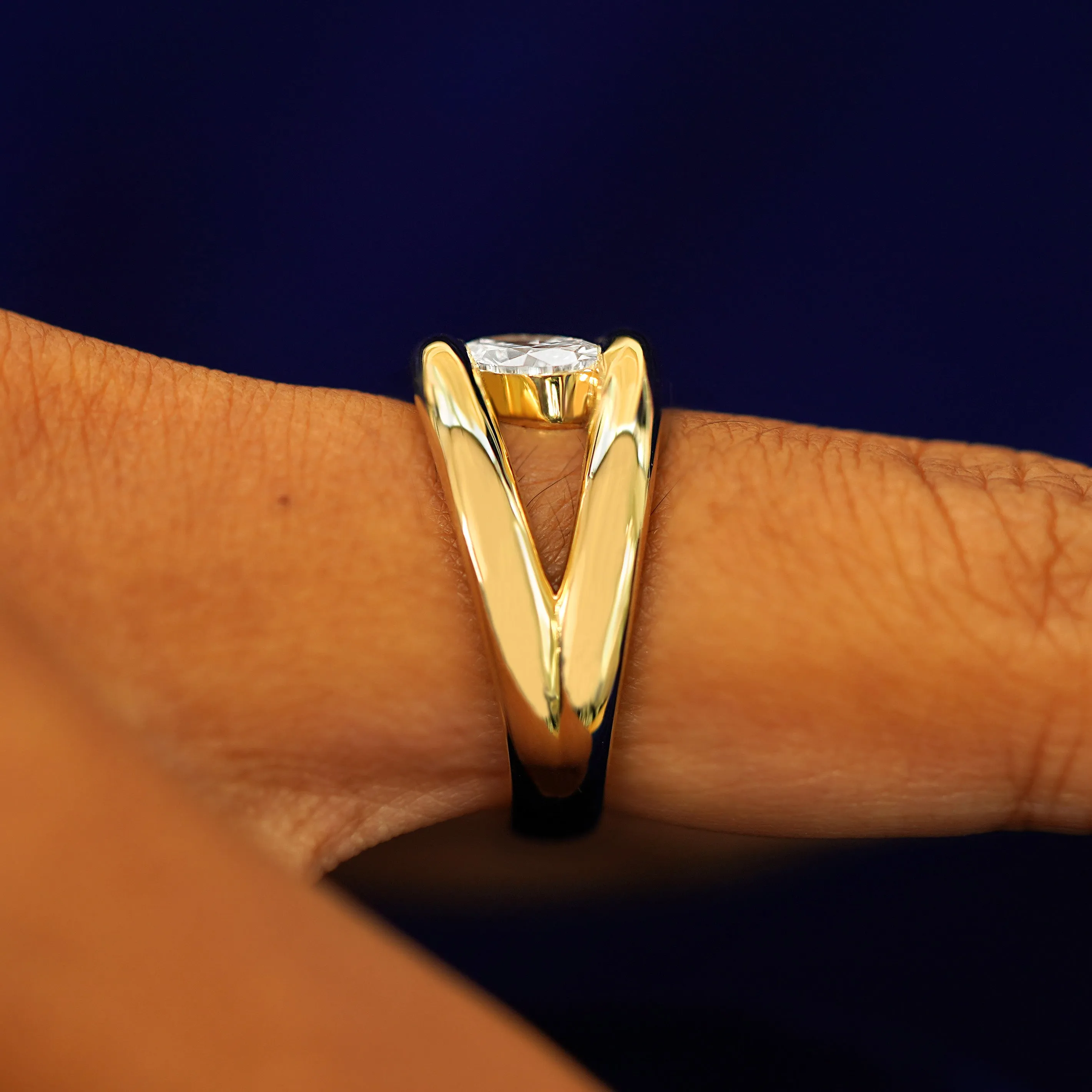 Oval Lab Diamond Tension Ring