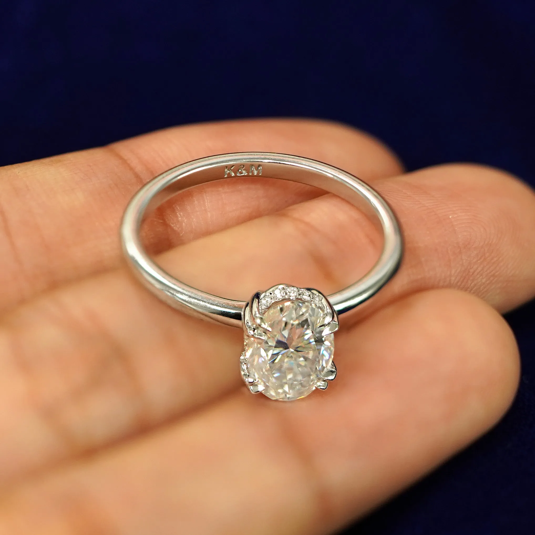 Oval Moissanite Halo Ring
