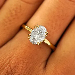 Oval Moissanite Halo Ring