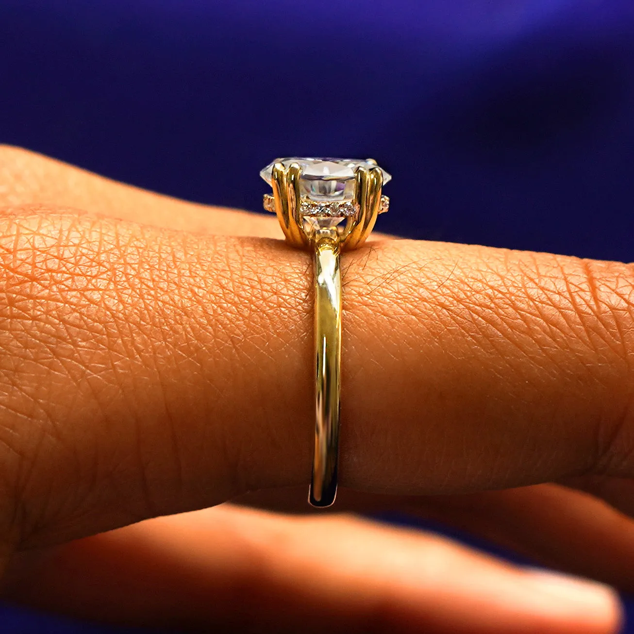 Oval Moissanite Halo Ring