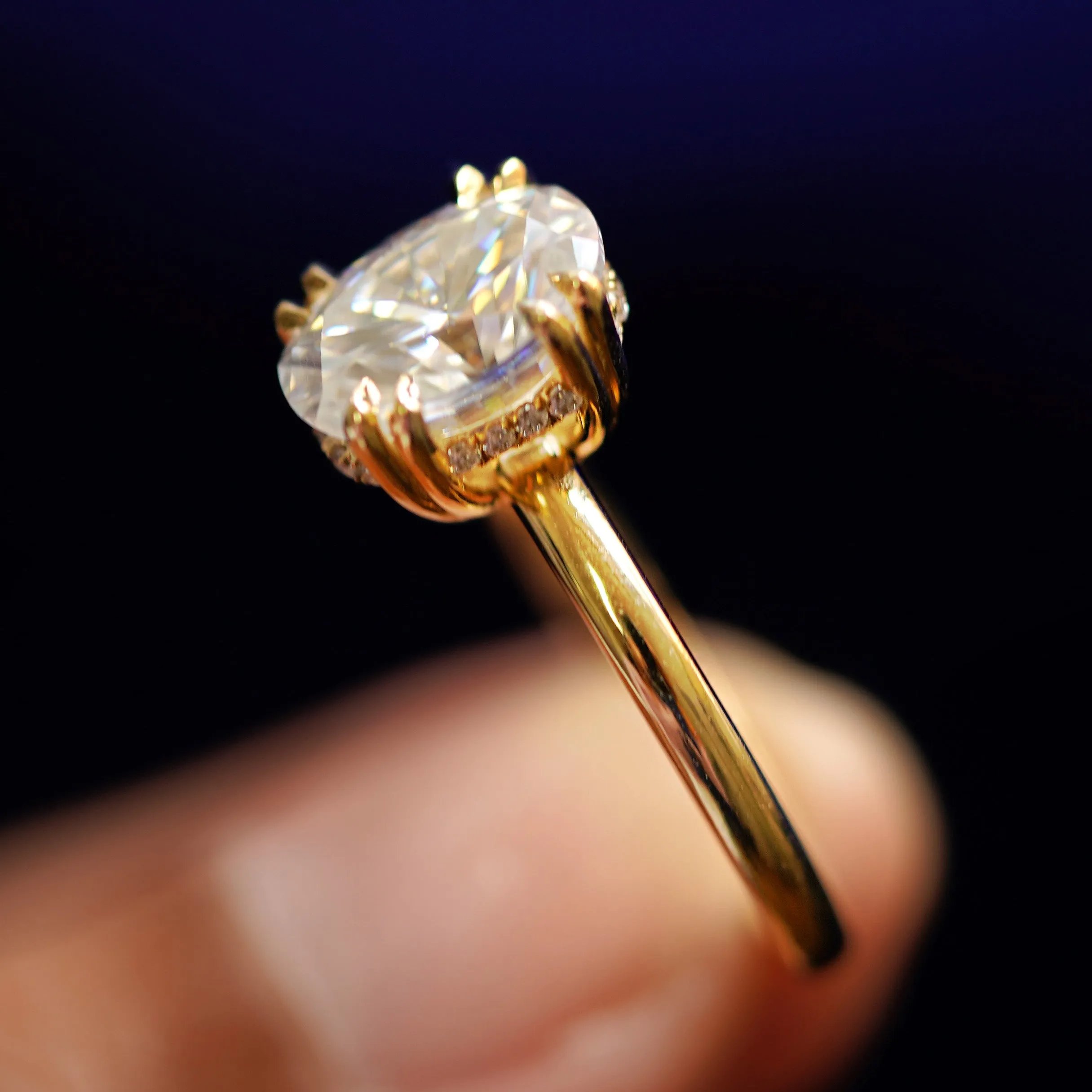 Oval Moissanite Halo Ring