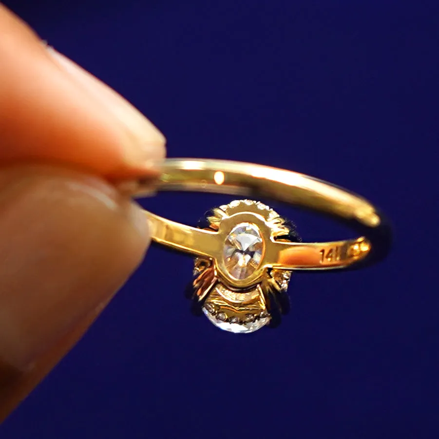 Oval Moissanite Halo Ring