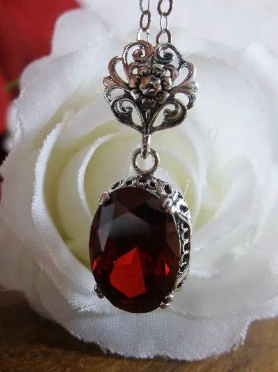 P70, Edward Pendant, Choice of Gemstone, Vintage Style Edwardian Necklace #P70
