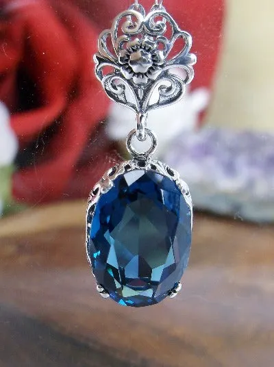 P70, Edward Pendant, Choice of Gemstone, Vintage Style Edwardian Necklace #P70