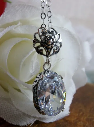 P70, Edward Pendant, Choice of Gemstone, Vintage Style Edwardian Necklace #P70