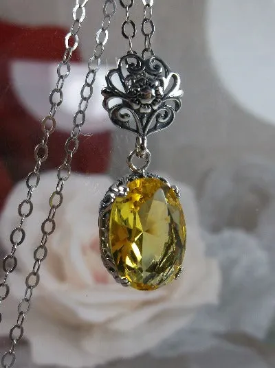 P70, Edward Pendant, Choice of Gemstone, Vintage Style Edwardian Necklace #P70