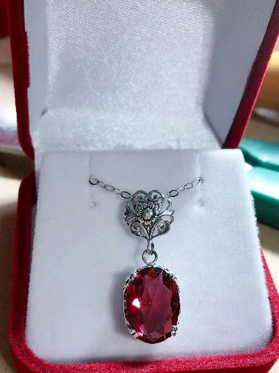 P70, Edward Pendant, Choice of Gemstone, Vintage Style Edwardian Necklace #P70