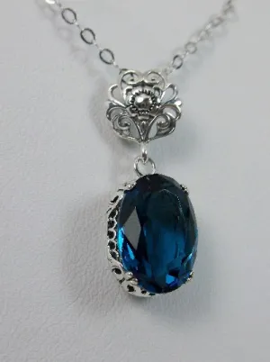 P70, Edward Pendant, Choice of Gemstone, Vintage Style Edwardian Necklace #P70