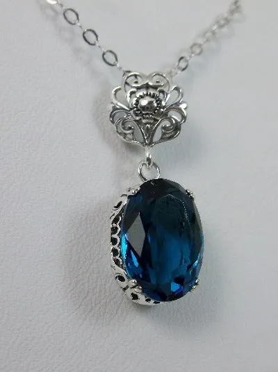 P70, Edward Pendant, Choice of Gemstone, Vintage Style Edwardian Necklace #P70