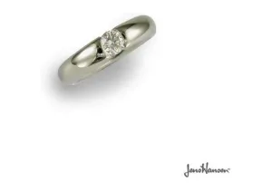 Palladium & Diamond Solitaire Ring