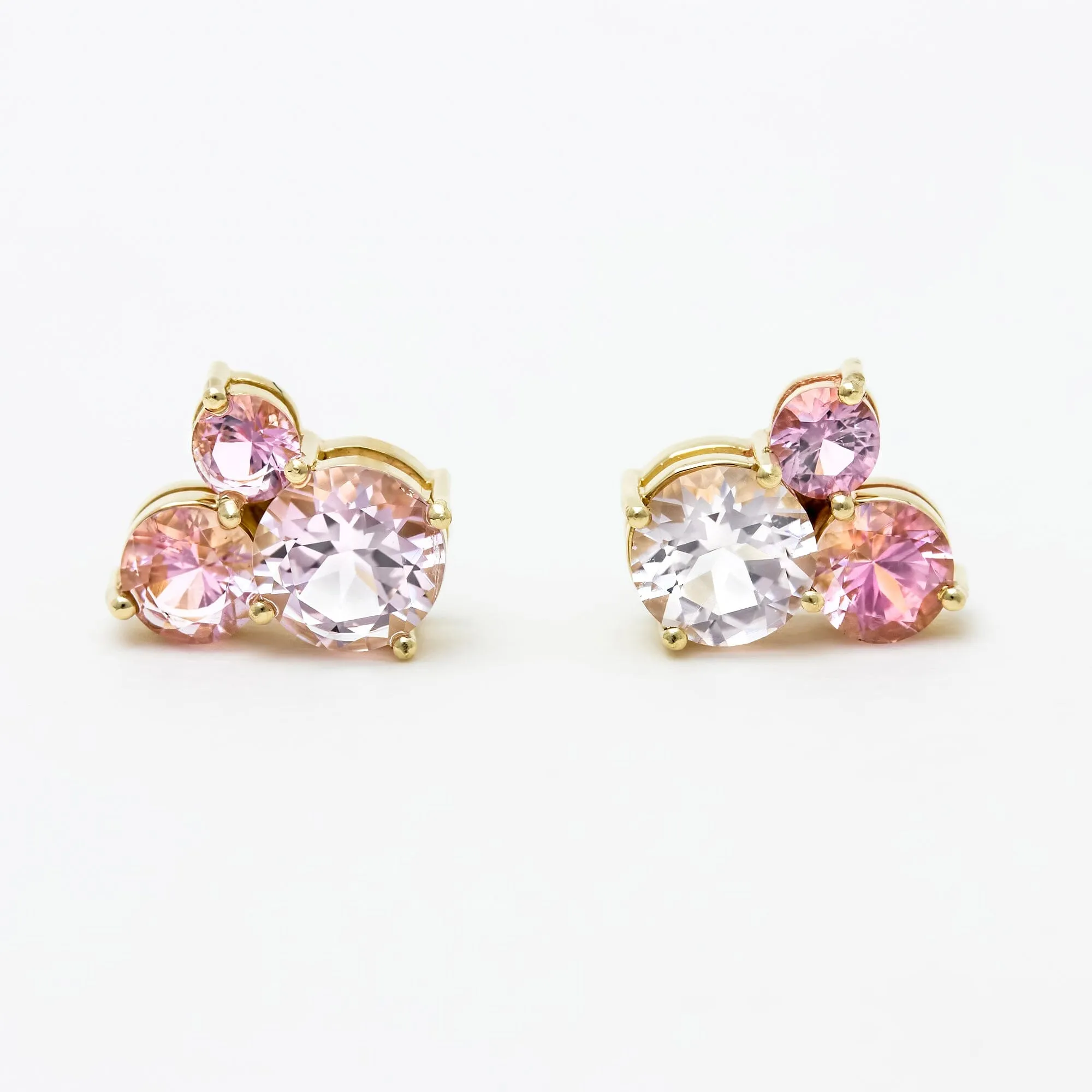 Paloma Earrings | Ombré Pink Tourmaline Cluster Earrings