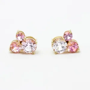 Paloma Earrings | Ombré Pink Tourmaline Cluster Earrings