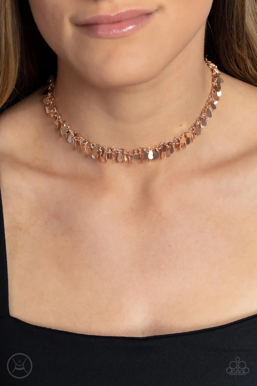 Paparazzi Surreal Shimmer - Rose Gold Choker Necklace