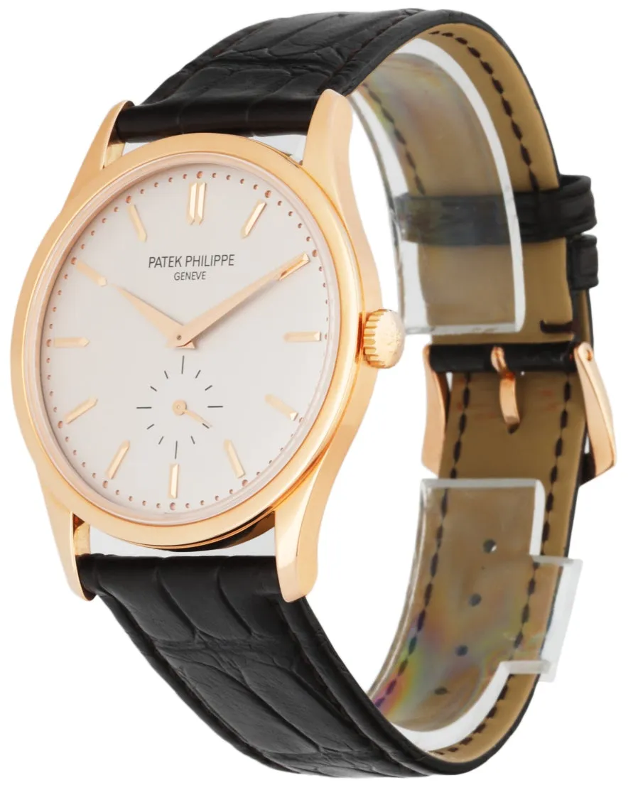 Patek Philippe Calatrava 5196R 18K Rose Gold Men's Watch Box & Papers