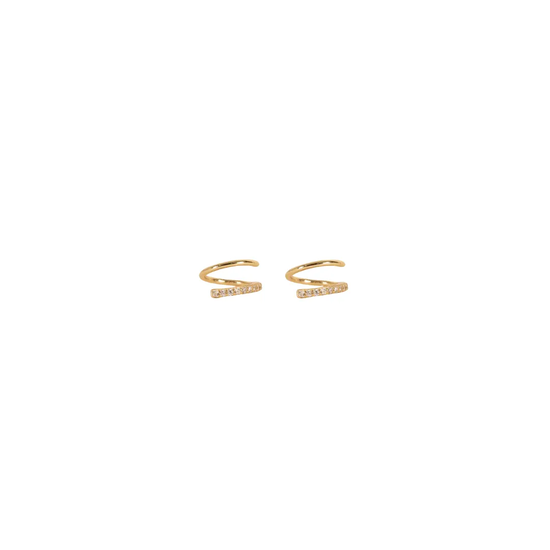 Pave Spiral Earrings