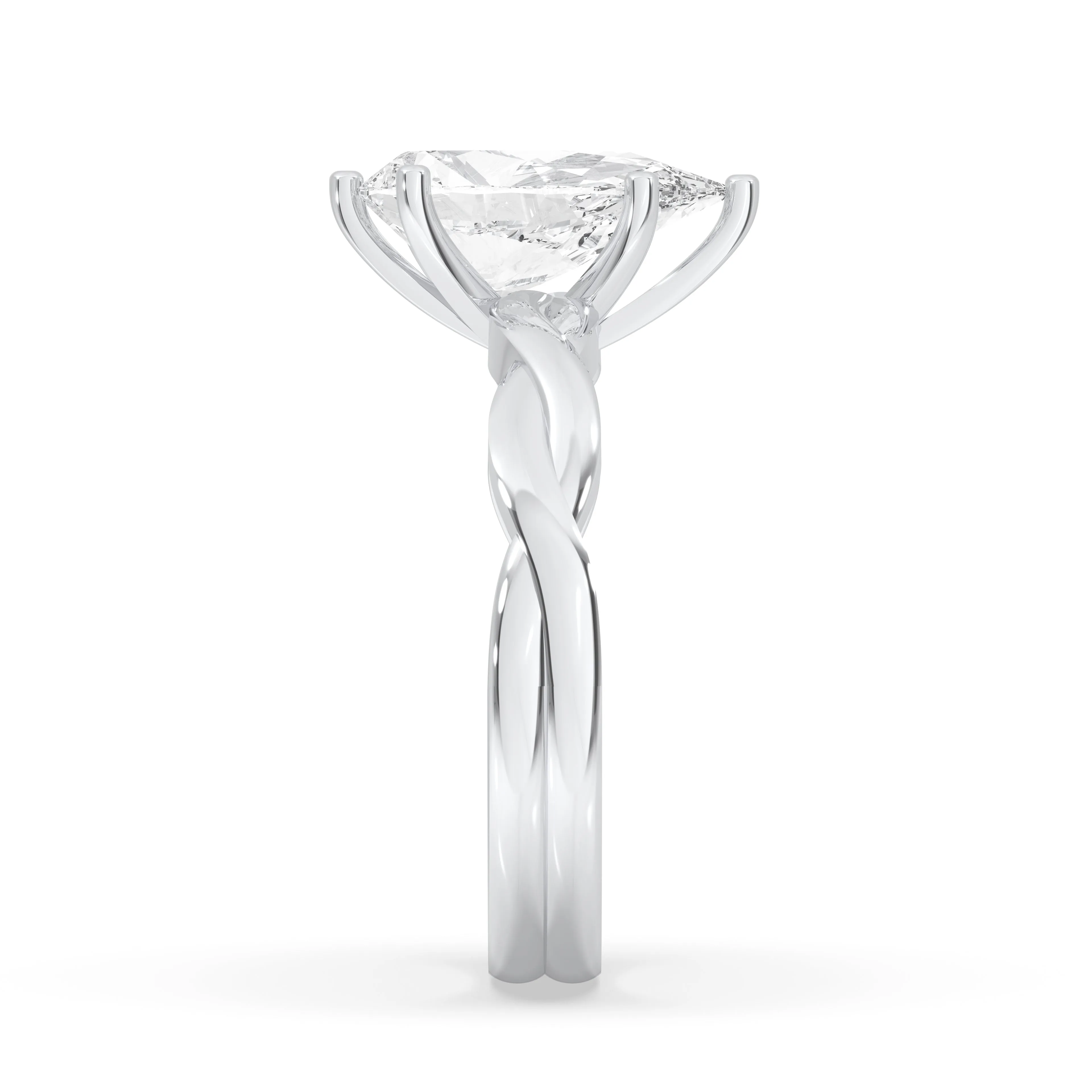 Pear Twisted Engagement Ring