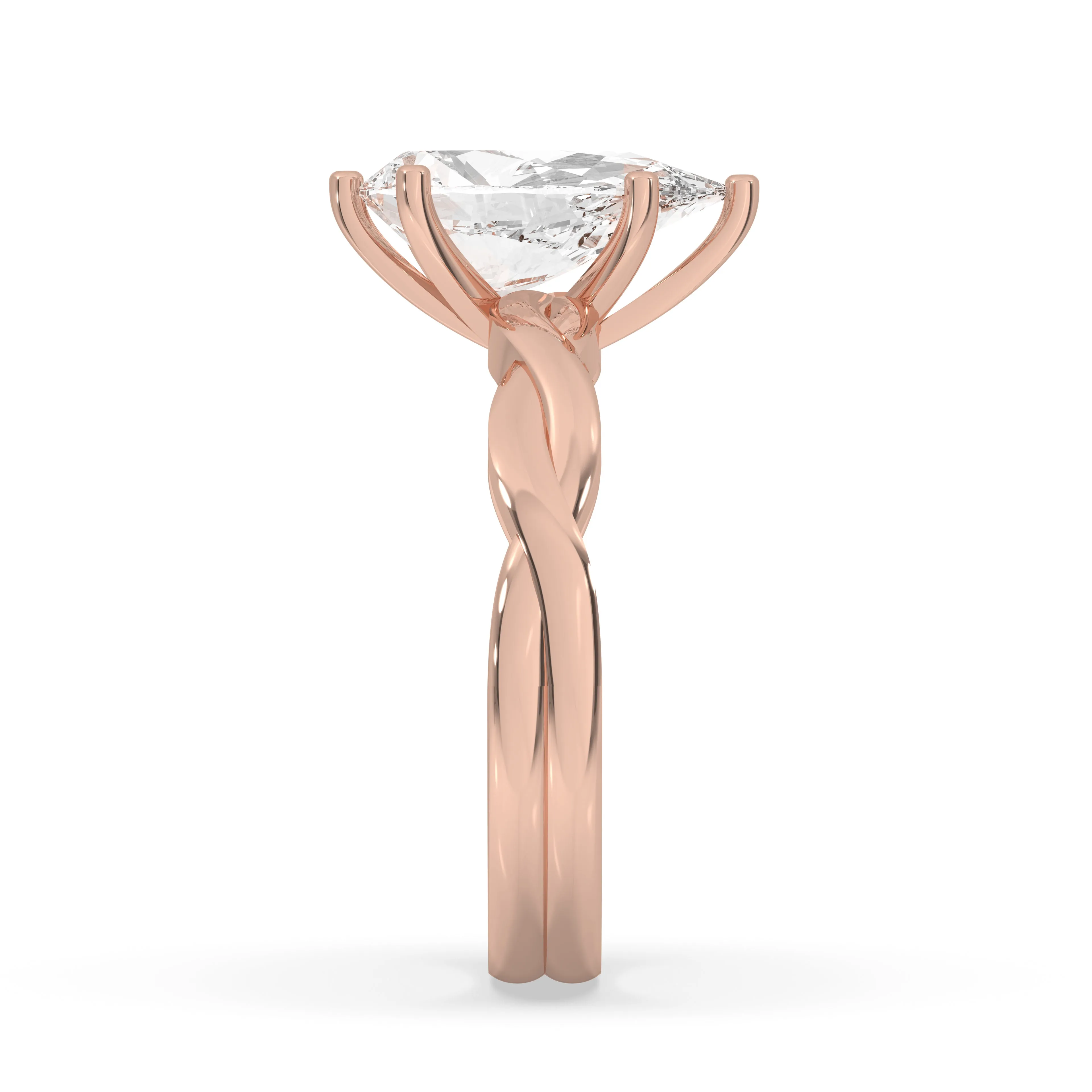 Pear Twisted Engagement Ring