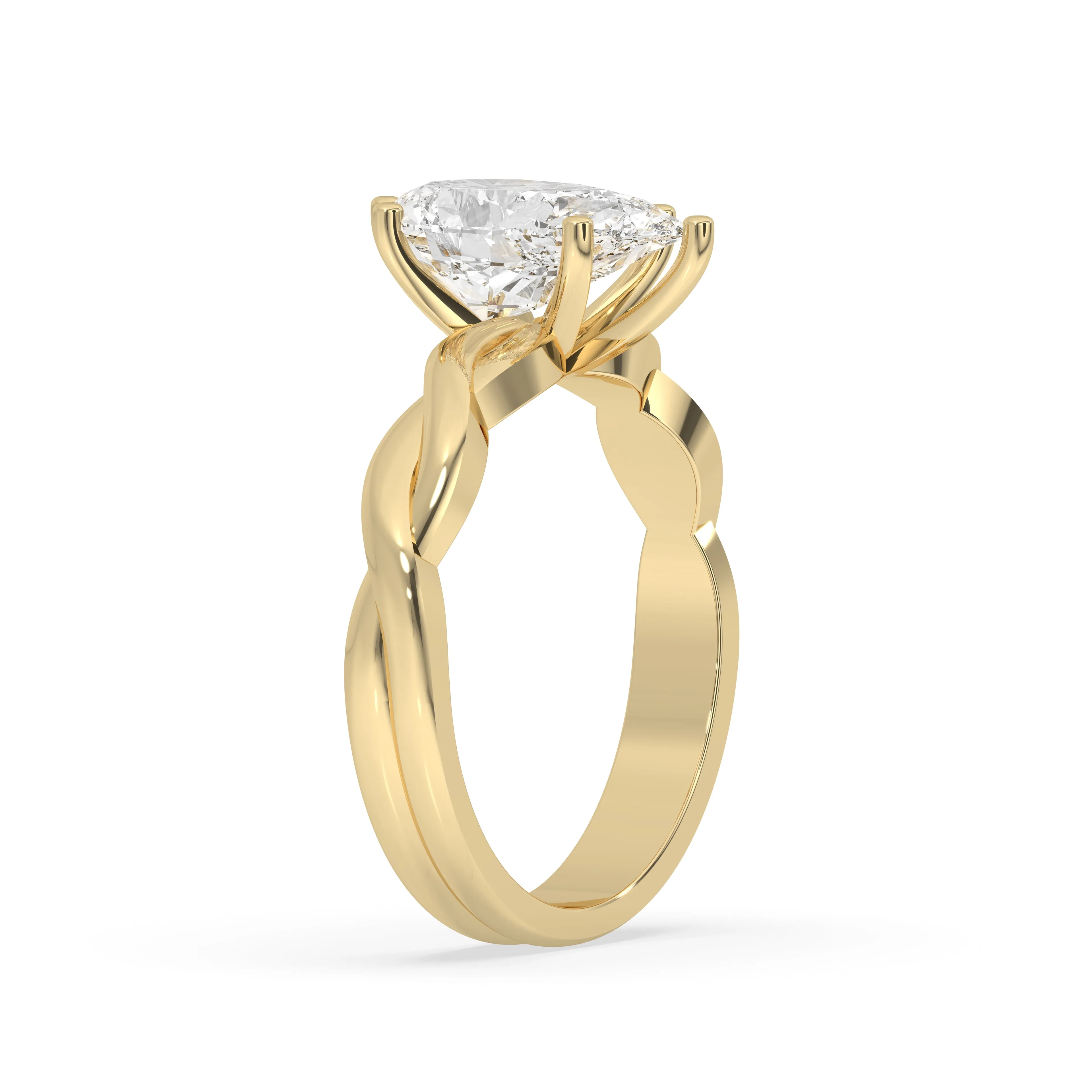 Pear Twisted Engagement Ring
