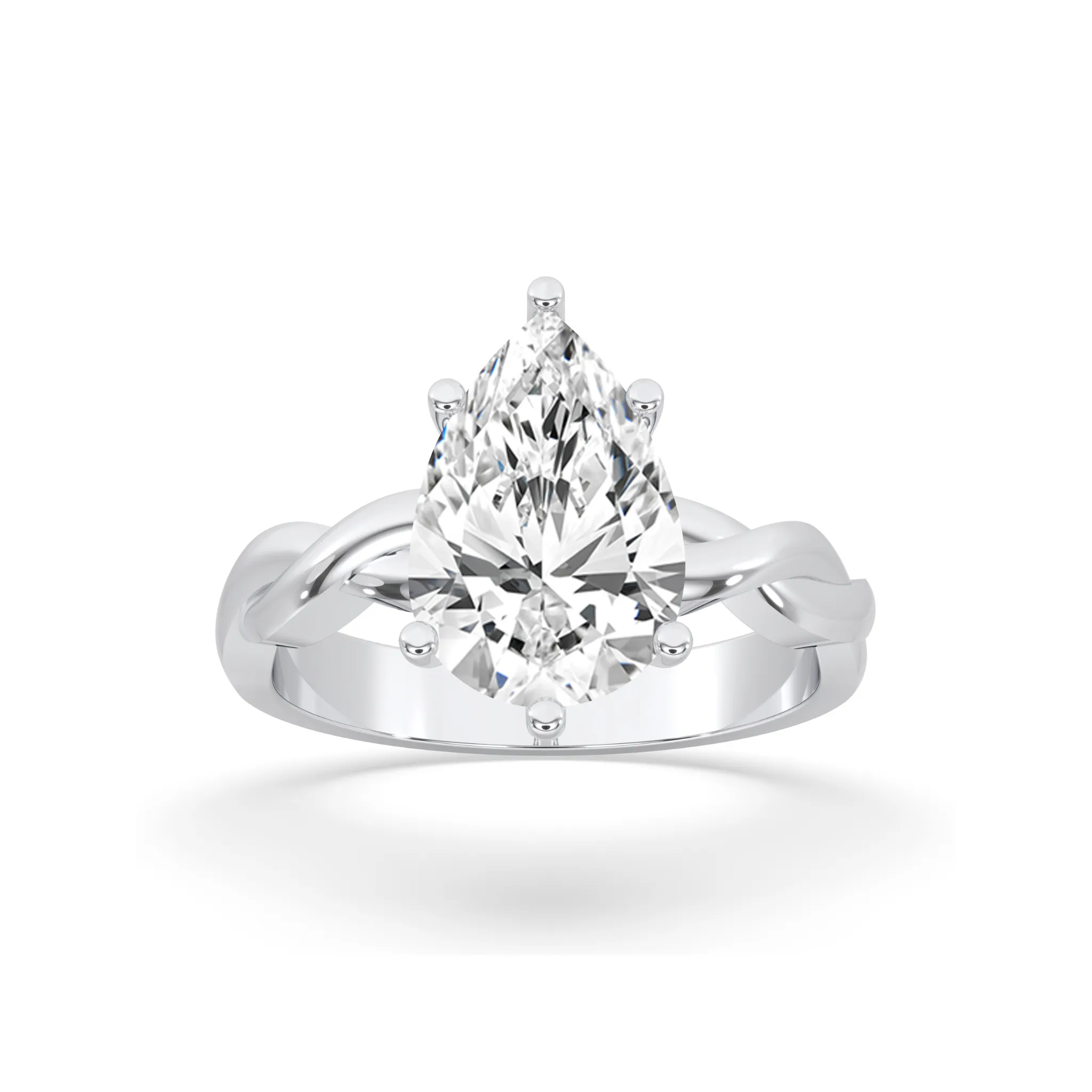 Pear Twisted Engagement Ring