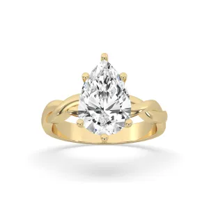 Pear Twisted Engagement Ring