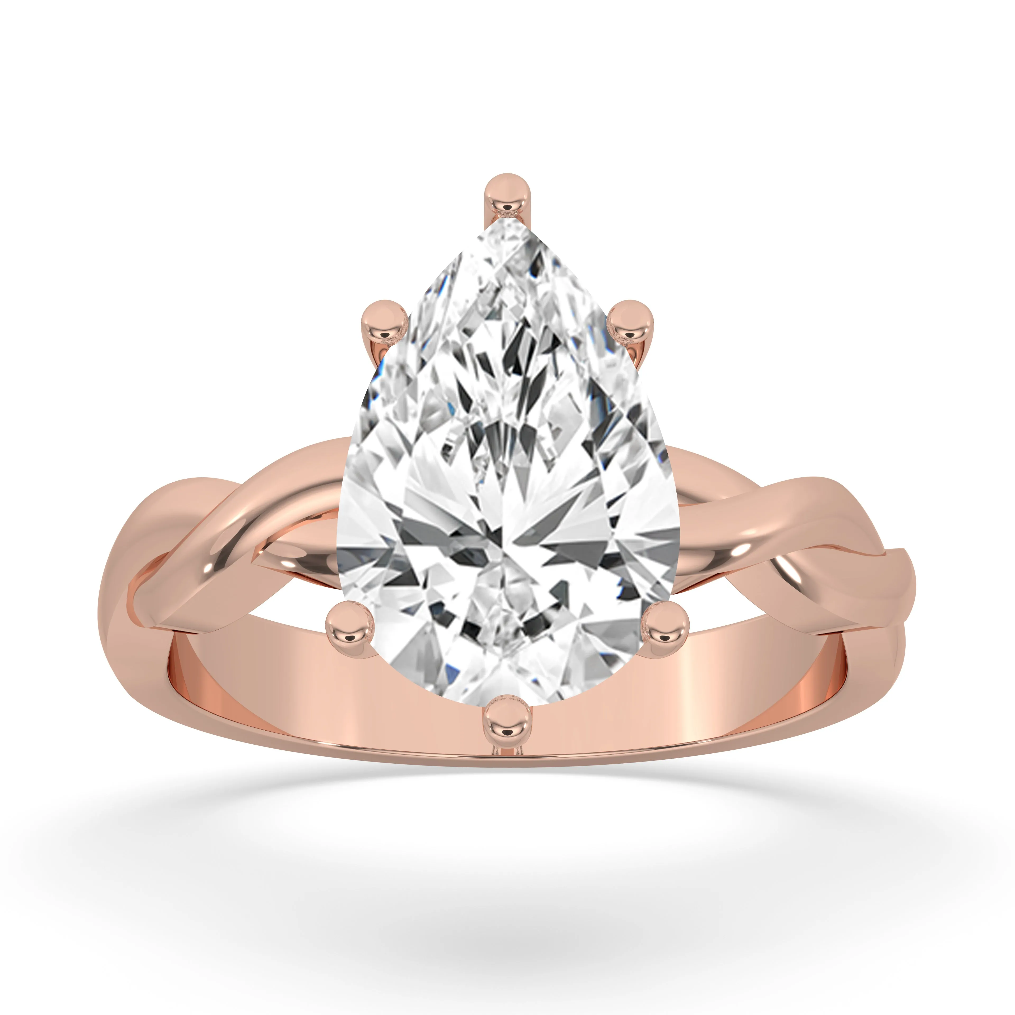 Pear Twisted Engagement Ring