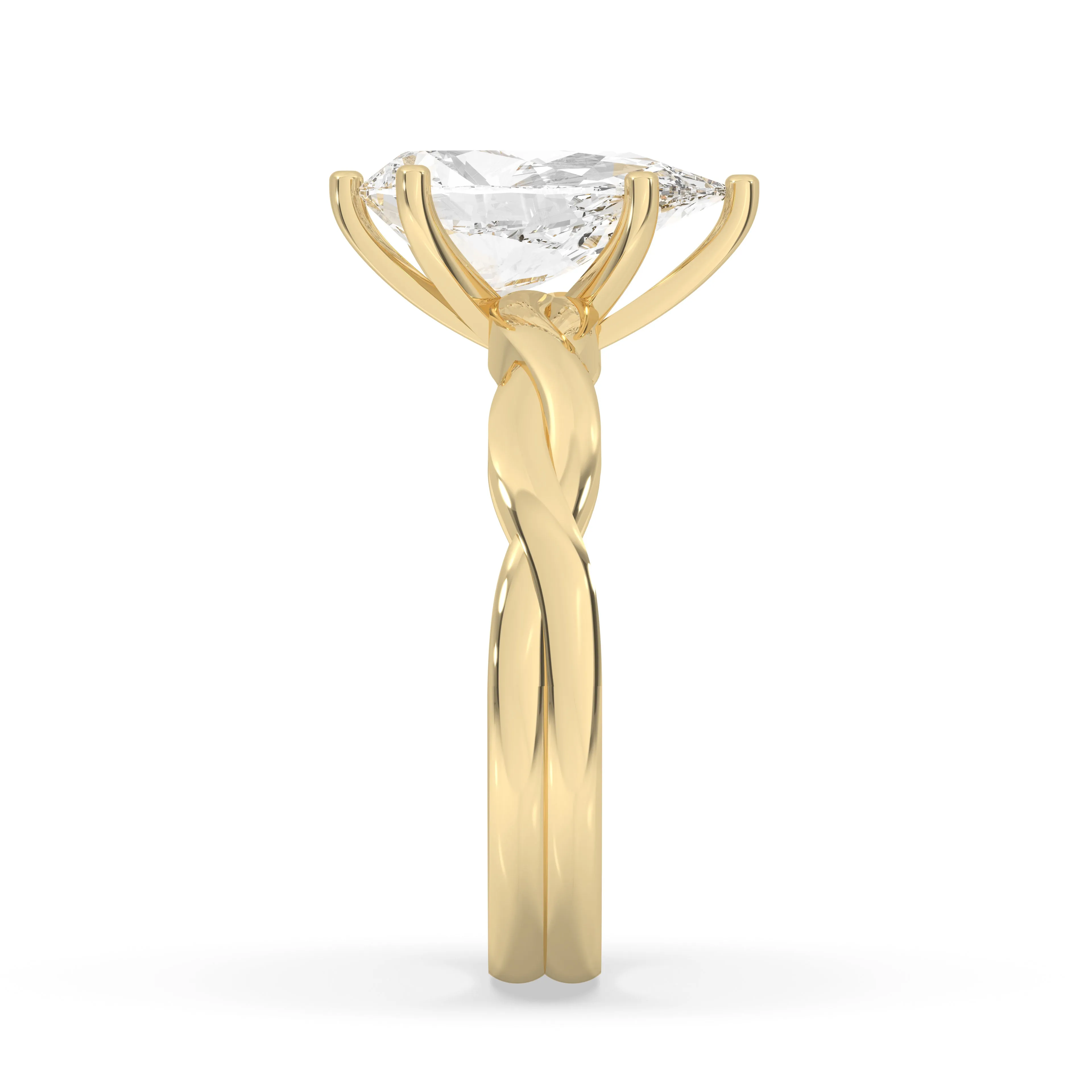 Pear Twisted Engagement Ring