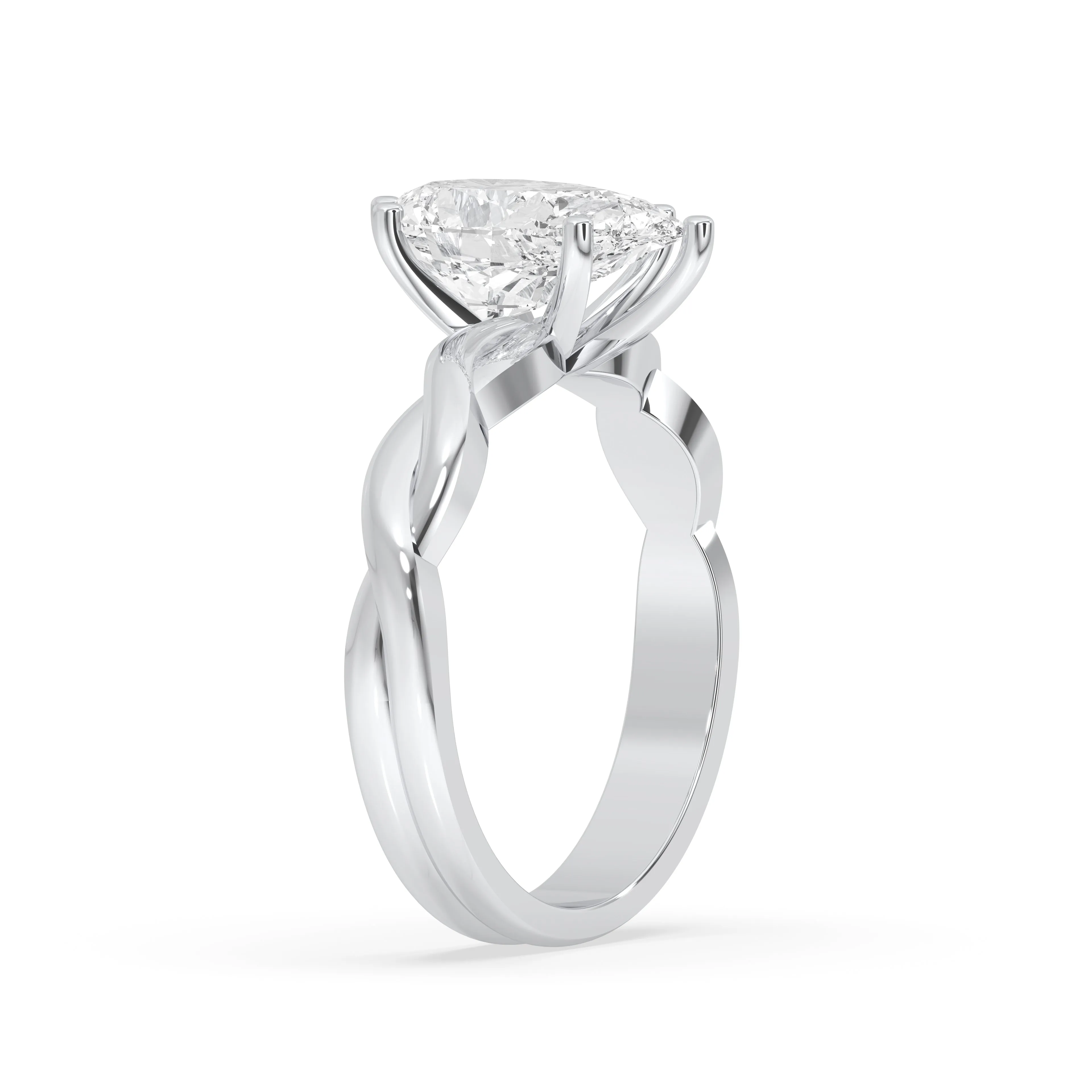 Pear Twisted Engagement Ring