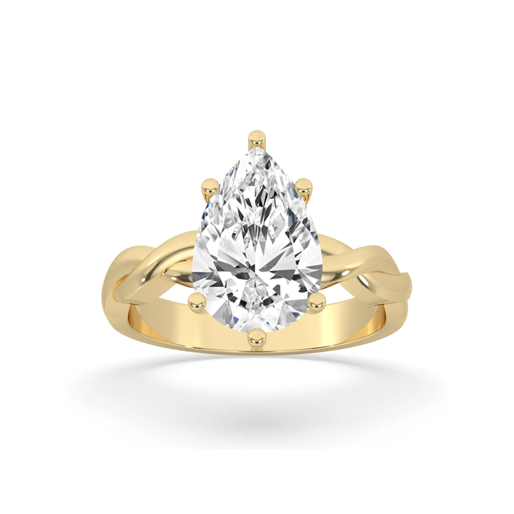 Pear Twisted Engagement Ring