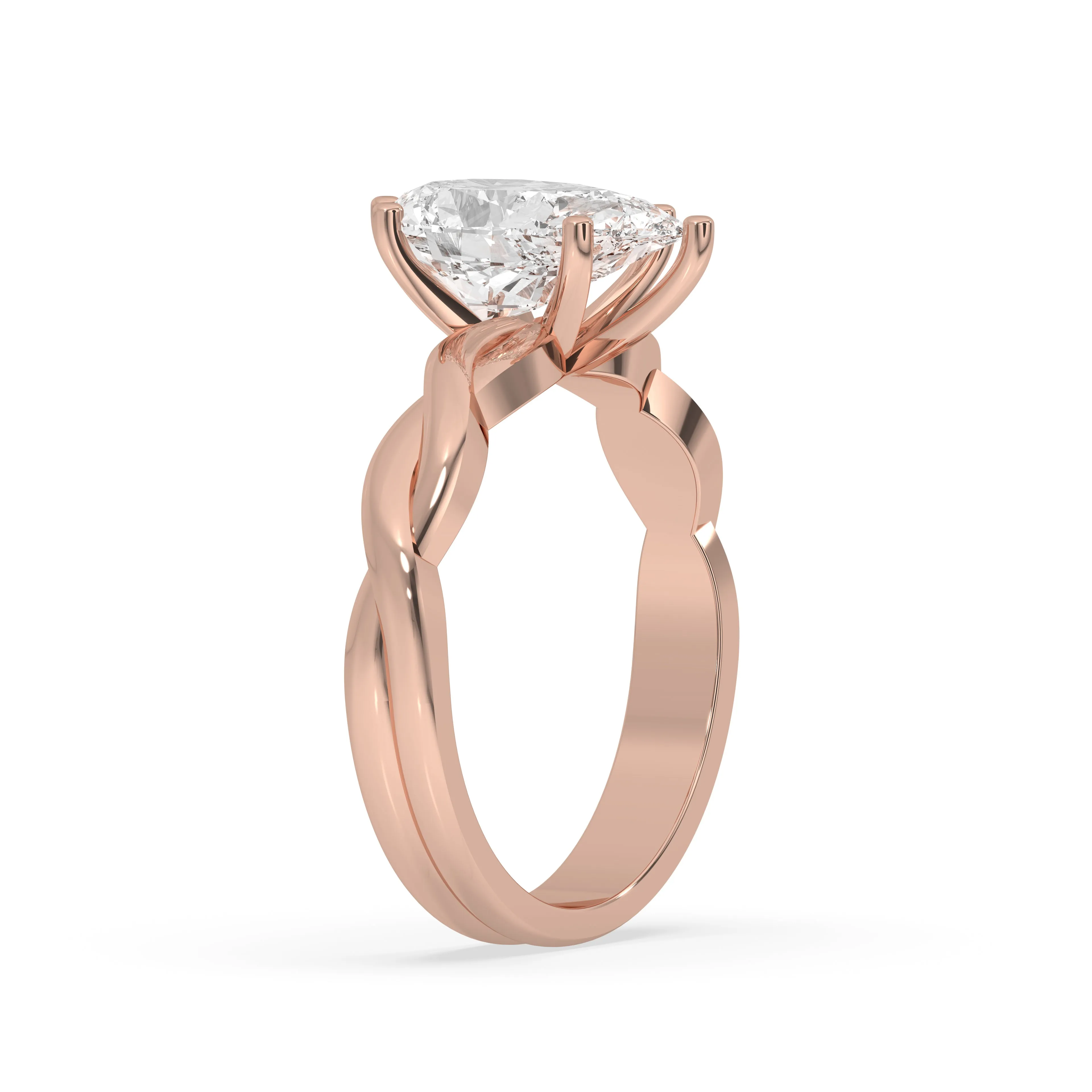 Pear Twisted Engagement Ring