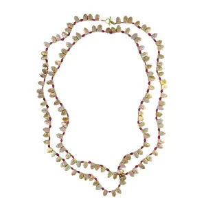 Pearl and Ruby Tooth Pearl Necklace