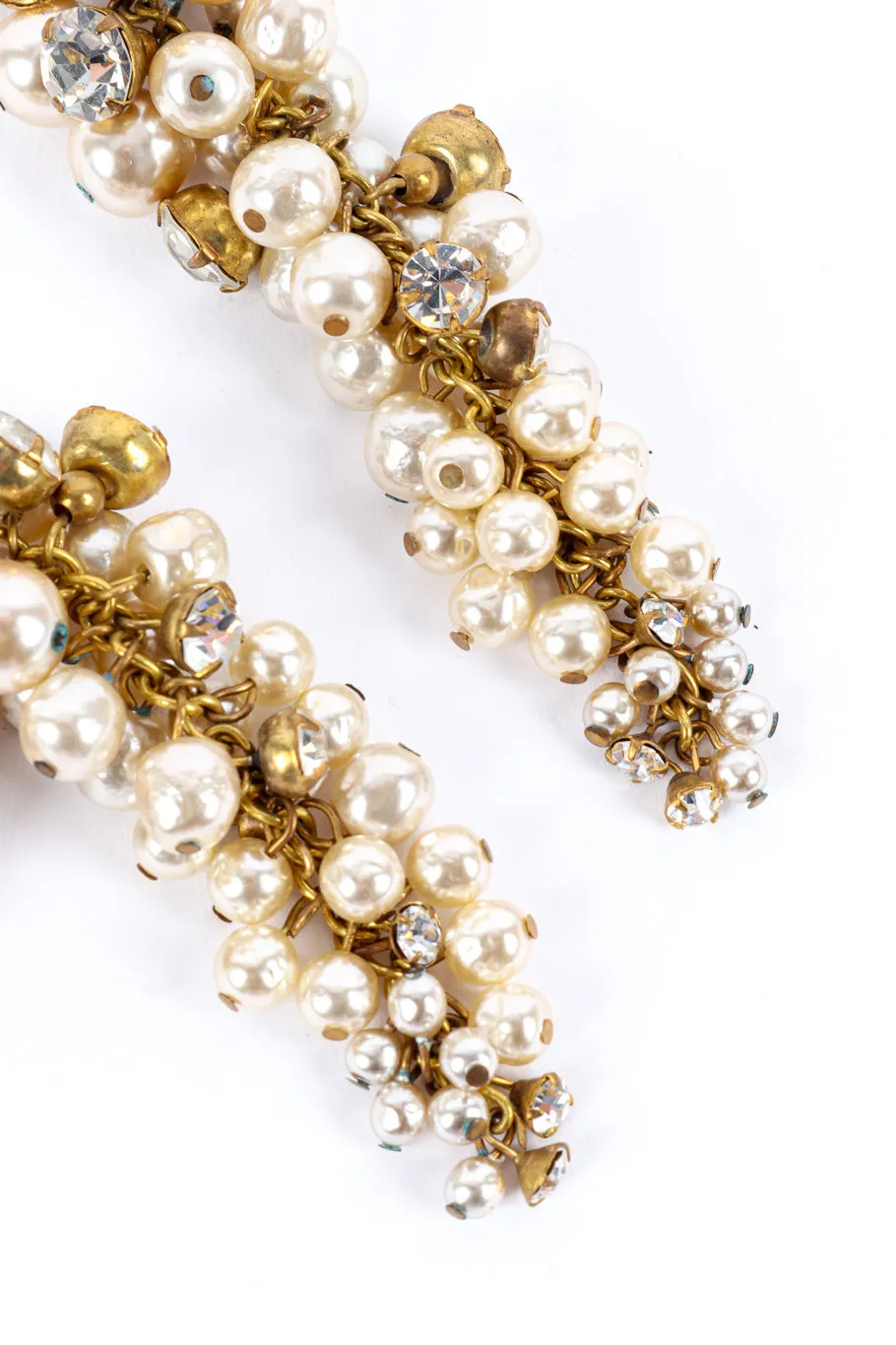 Pearl Cluster Strand Drop Earrings