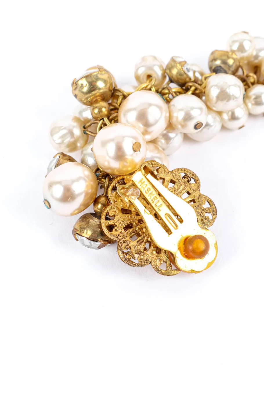 Pearl Cluster Strand Drop Earrings