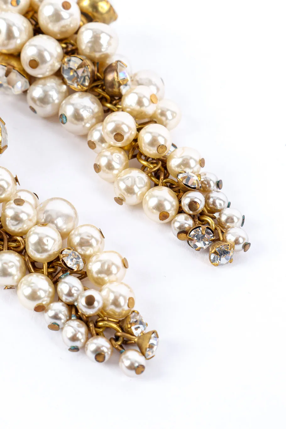 Pearl Cluster Strand Drop Earrings