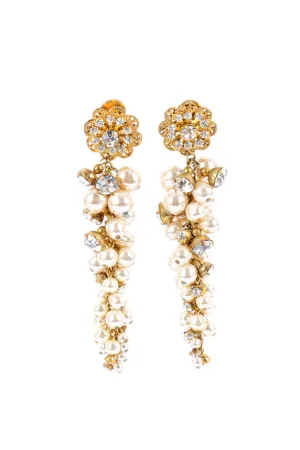 Pearl Cluster Strand Drop Earrings